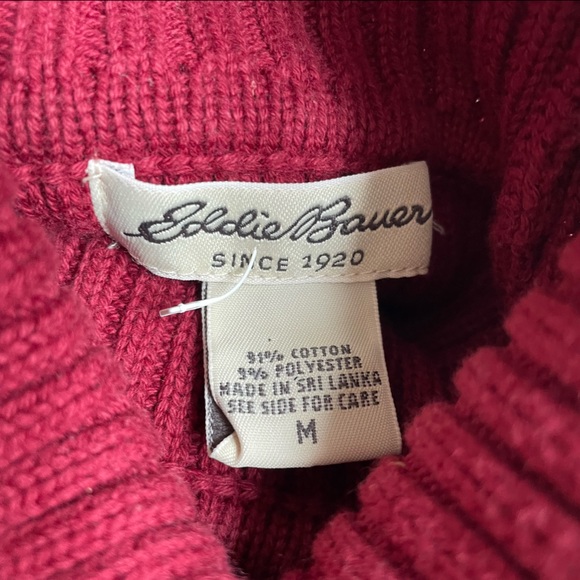 EDDIE BAUER Red Short Sleeved Knot Turtleneck - Picture 9 of 14